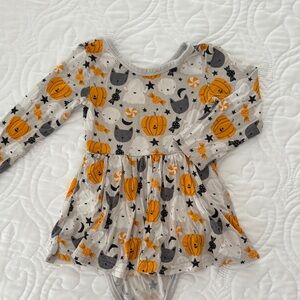 Little Sleepies Gray and Orange Halloween One Piece